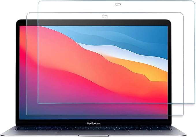ProCase 2 Pack Tempered Glass Screen Protector for 13 Inch MacBook Air M1 Chip/MacBook Pro 13 M1 M2 Chip, 9H Screen Film Guard for Mac Air 13 (2020-2018)/ Mac Pro 13 (2022-2016)
