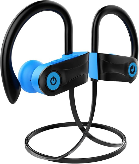 Boean Bluetooth Headphones, Bluetooth 5.3 Wireless Headphones with 16 Hours Playtime, Stereo Bass IPX7 Waterproof Over Ear Earphones for Workout and Sports Running
