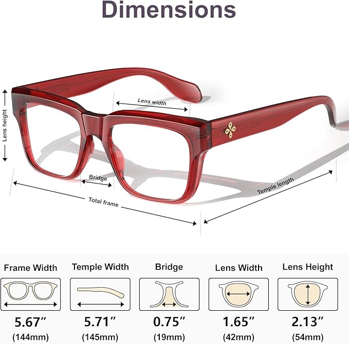 VISOONE TR90 Square Blue Light Blocking Glasses Fashion Computer Eyewear for Women and Men RANDI