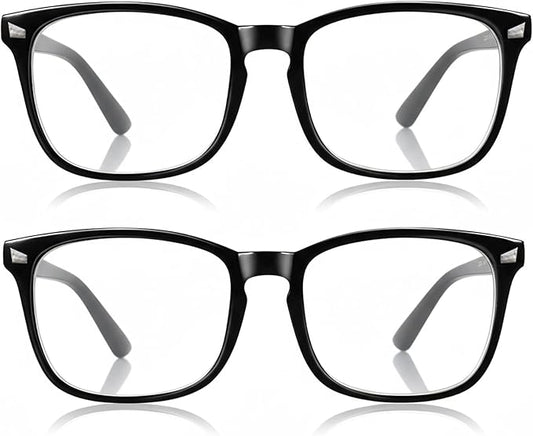 2 Packs Professional Sleep Glasses with 97.6% Blue Light Blocking Dual AR Coatings Clear Lens, Computer Gaming Glasses for Men Women, Anti Fatigue & Eye Strain