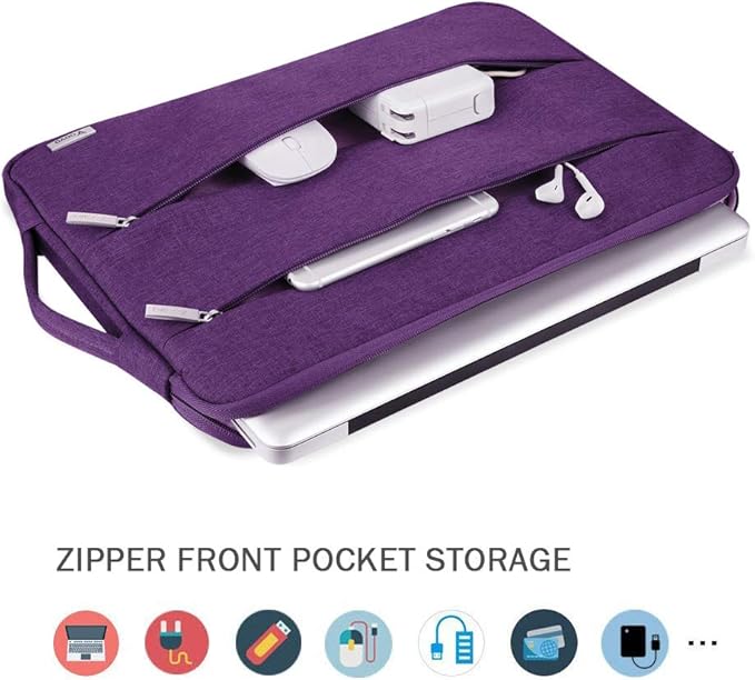 Voova Laptop Sleeve Carrying Case 14 15 Inch Compatible with MacBook Air 15 M2/M3/M4 2022-2025, MacBook Pro 15, Hp Chromebook 14, Waterproof Slim Computer Cover Bag,Purple