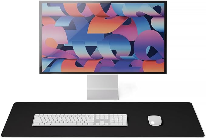 Jotsome Leather Desk Pad Mat, Non-Slip Desk Blotter Pad - Desk Protector for Office, Home, Laptop, and Desktop (Black, 34" x 17")
