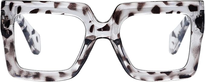 hoyuwak Oversized Square Blue Light Glasses Big Frame Computer Eyewear Thick Fashion Clear Glasses for Women Fashion
