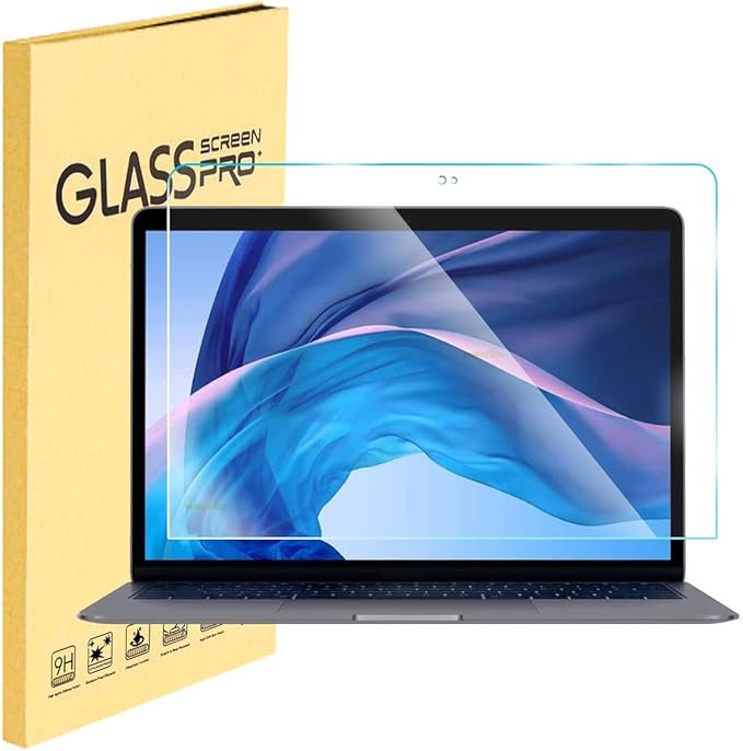 Tempered Glass Screen Protector for MacBook Air 13 (M1 2021-2018, A2337, A2179, A1932), MacBook Pro 13 (M2, M1 2023-2016), Mac Pro 13 (MA2338, A2289, A2251, A2159, A1706, A1708), No Bubble