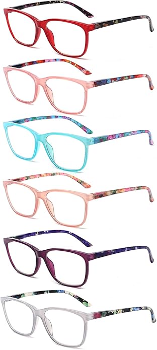 SIGVAN Ladies Reading Glasses Blue Light Blocking Spring Hinge Fashion Pattern Print Eyeglasses for Women
