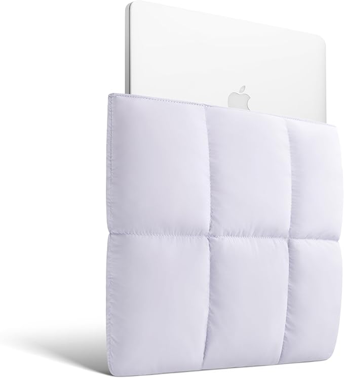 Comfyable Puffy Laptop Sleeve 15 16 Inch, Quilted Puffer Laptop Carrying Case for Women, Pillow Pouch Compatible for MacBook Air M5 & MacBook Pro M5 Pro/Max 2026, Lavender