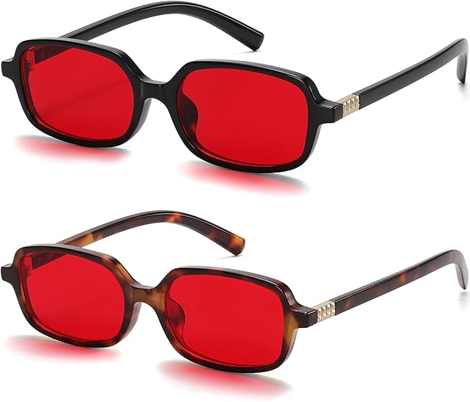 LIKSMU Blue Light Blocking Glasses for Woman Men Blue light Blocker Eyewear Trendy Rectangle Small Eyeglasses, 2pack