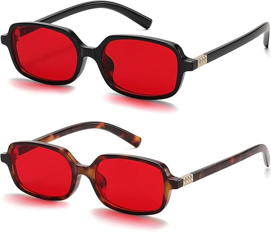 LIKSMU Blue Light Blocking Glasses for Woman Men Blue light Blocker Eyewear Trendy Rectangle Small Eyeglasses, 2pack