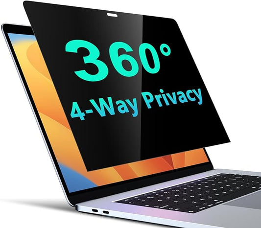 PYS 4-Way Privacy Screen for MacBook Pro 13 Inch (2016-2022, M1, M2) & MacBook Air 13 Inch (2018-2021, M1) - 360° Anti-Spy Filter, Matte Anti-Glare Protector, Scratch-Resistant Film, Laptop Privacy Filter Shield