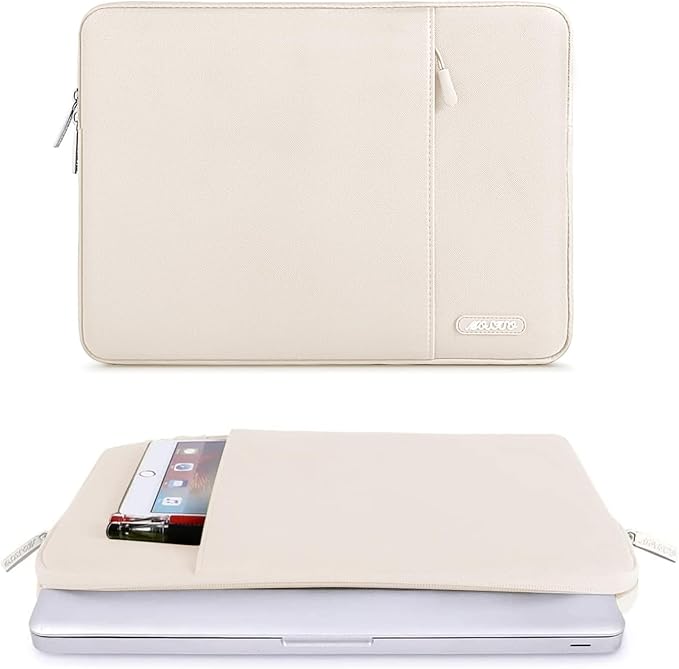 MOSISO Laptop Case 15 inch, 15 inch Laptop Sleeve Compatible with MacBook Air M5 A3448 M4 A3241 M3 A3114 M2 A2941 2026-2023, Dell XPS, Polyester Vertical Computer Sleeve Bag with Pocket, Sand
