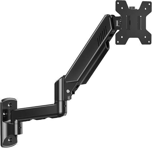 MOUNT PRO Monitor Wall Mount for 13 to 32 Inch Computer Screens, Single Monitor Mount with Tilt/Swivel/Rotation Adjustable, Gas Spring Wall Arm Holds up to 19.8lbs, Vesa Wall Mount 100x100
