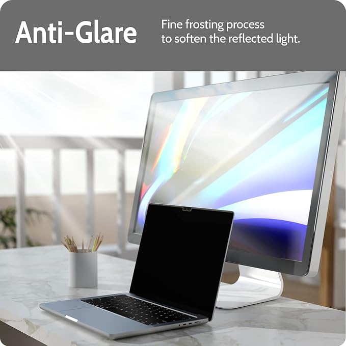 Peslv Magnetic Privacy Screen for MacBook Pro 16 Inch (2021-2026, M1, M2, M3, M4, M5), 16inch Removable Matte Anti Blue Light Glare Private Filter Protector for Mac Pro 16.2" Laptop