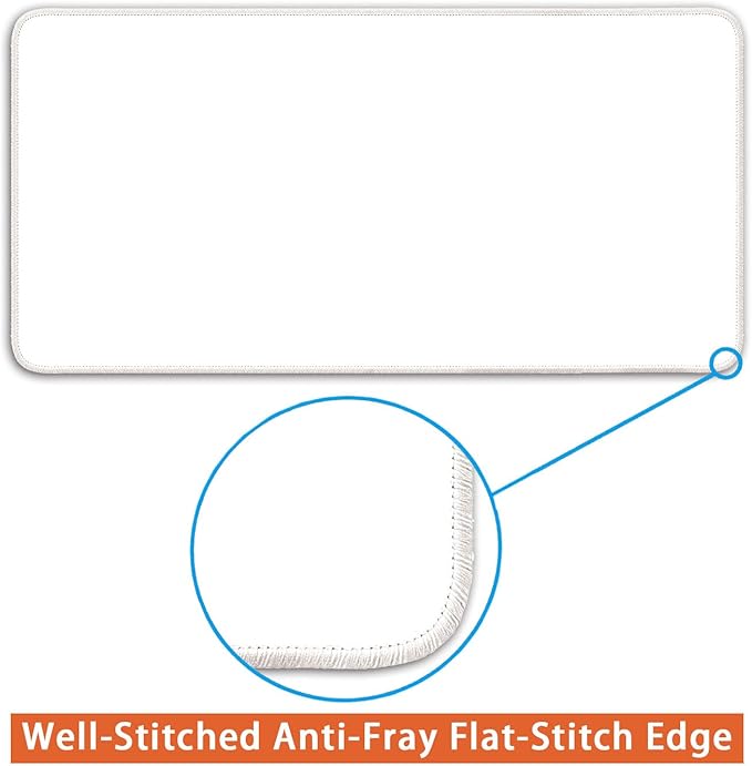 Large Mouse Pad, Non-Slip Desk Blotter, Office Desk Mat, Desk Pad Protector, Laptop Desk Pad, Desk Writing Pad for Office and Home, White, 24x12 inch