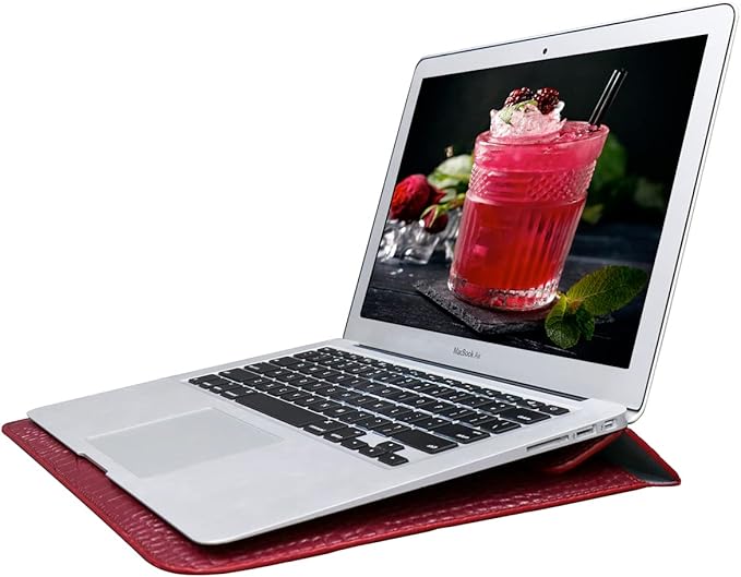 PU Leather Flap Style Case Bag Laptop Sleeve for MacBook Neo 13 A3404 Air 13.6 inch 2026-2022 M5 A3449 M4 A3240 M3 A3113 M2 A2681 Air 13 2018-2021 Notebook Bag for Mac Pro 13 2016-2022, Red