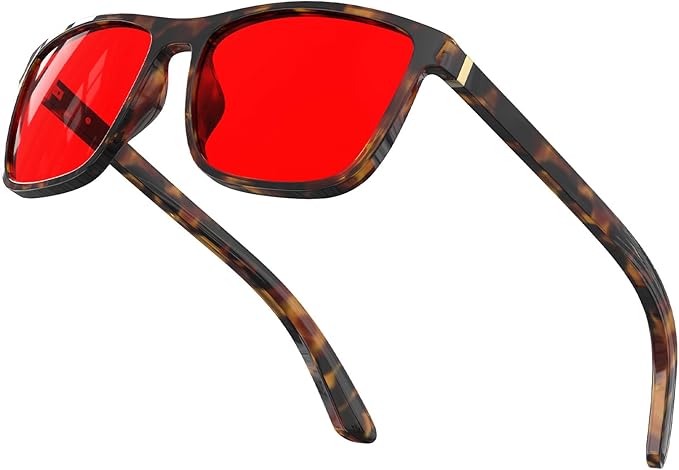 Bloomoak 100% Red Lens Blue Green Light Blocking Glasses- Dual AR Coatings Sleep Glasses Before Bed - Anti Glare, Fatigue