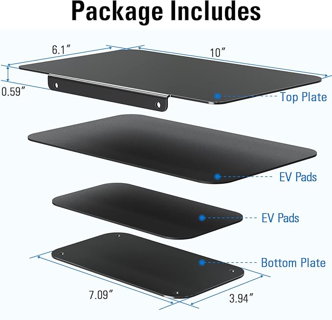 MOUNTUP Monitor Mount Reinforcement for Tempered Glass Desk, Monitor Arm Plate, Steel Bracket for Thin and Most Fragile Table, for Desk C Clamp Installation of Monitors Stand