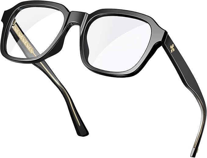VISOONE Oversized Square Blue Light Blocking Glasses Fashion Computer Eyewear for Women and Men BENNETT