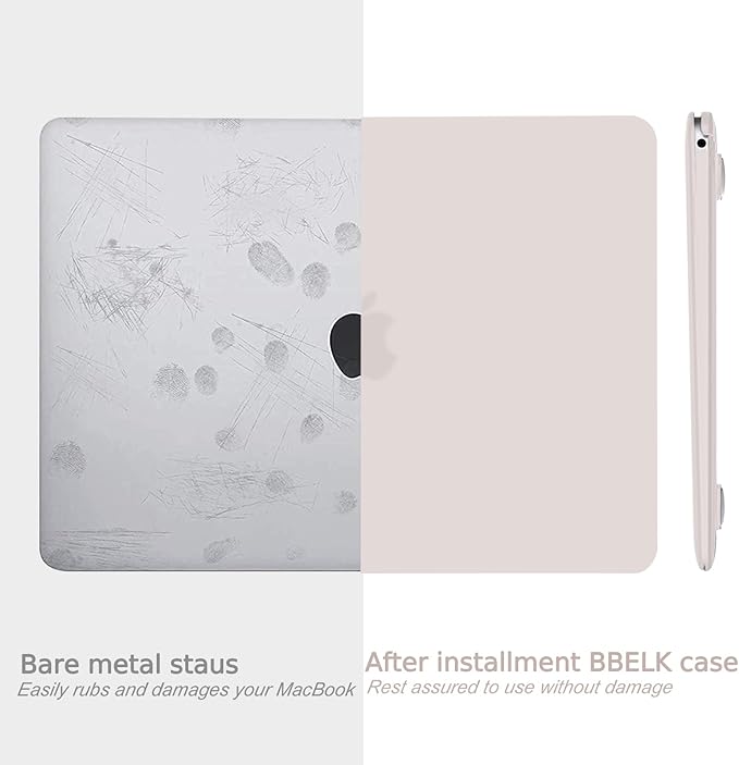 B BELK Compatible with MacBook Air 13 inch Case M1 2022 2021 2020 2019 2018 Release A2337 A2179 A1932, Matte Plastic Hard Shell for MacBook Air 13.3 inch Case+Keyboard Cover+Screen Protector,Rock Gray