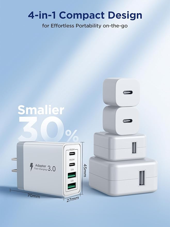 iPhone 16 15 Charger Fast Charging, 20W Dual Port USB C Charger Block with 6FT USB C Charging Cable Cord for iPhone 16 15 14 13 12 11 Pro Max XS, iPad, Samsung Phone, Tablet