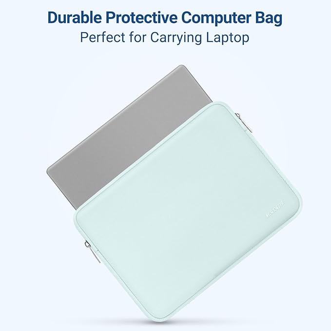 MOSISO Laptop Case 13.3 inch, 13-13.3 inch Laptop Sleeve Bag Compatible with MacBook Air/Pro 13/Pro 14 M5 M4 M3 M2 M1, HP Dell ASUS Lenovo, Neoprene Computer Sleeve Bag with Small Case, Ice Green