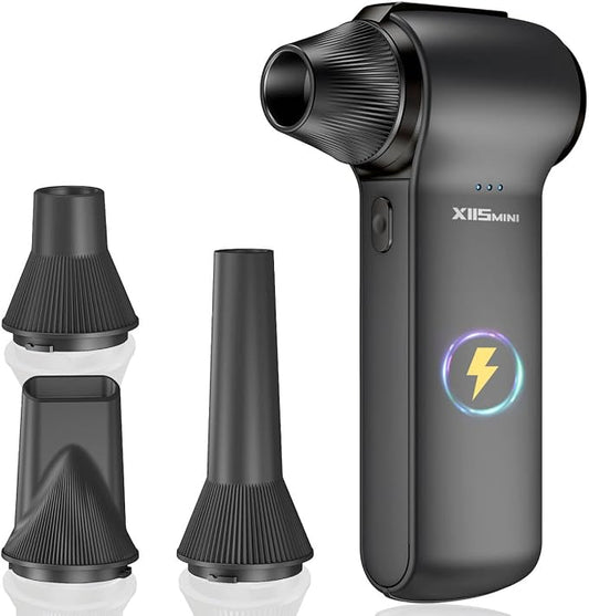 Compressed Air Duster 180000RPM – Super Power Cordless Electric Air Duster with 3-Speed Turbo Fan, Rechargeable Air Blower for Computer, Keyboard, Car, Camera & Home Cleaning by HTAIER