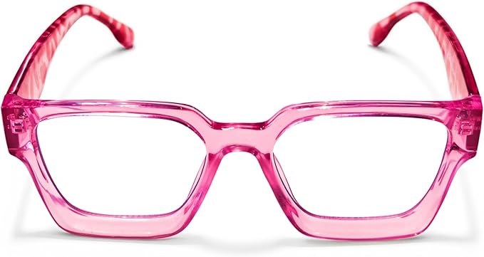 livho Oversized Eyewear Frame for Woman and Men - Rectangle Fashion Glasses for Computer, Chic Preppy Frame