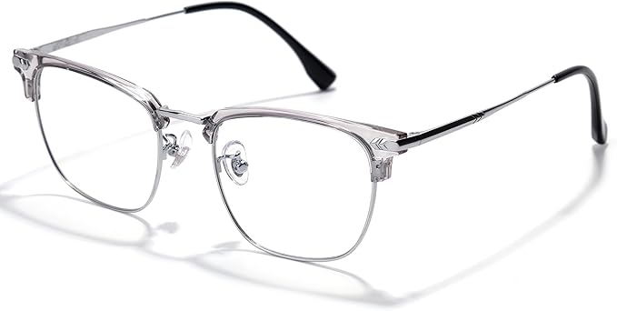 ZanyLen Blue Blocker Glasses for Men Metal Browline Computer Gaming Glasses Filter Blue Ray