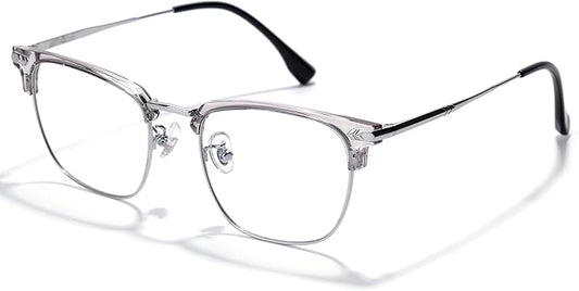 ZanyLen Blue Blocker Glasses for Men Metal Browline Computer Gaming Glasses Filter Blue Ray