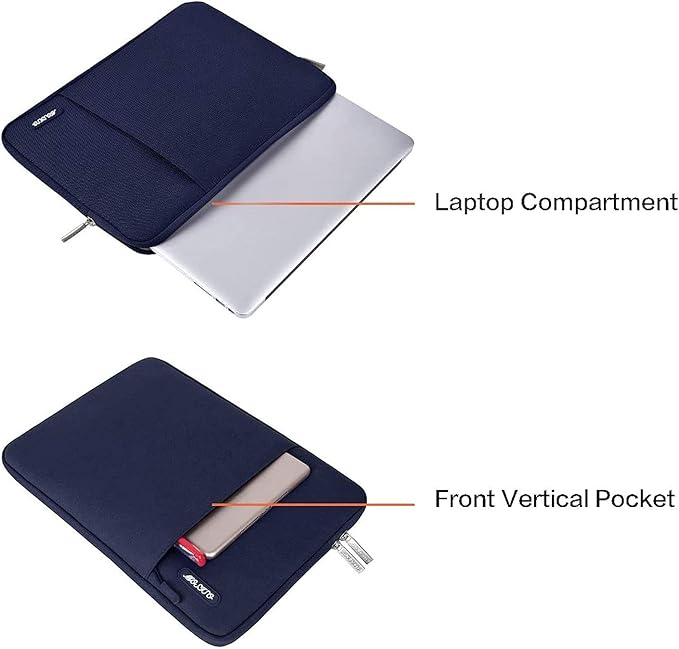 MOSISO Laptop Case 15 inch, 15 inch Laptop Sleeve Compatible with MacBook Air M5 A3448 M4 A3241 M3 A3114 M2 A2941 2026-2023, Dell XPS, Polyester Vertical Computer Sleeve Bag with Pocket, Navy Blue