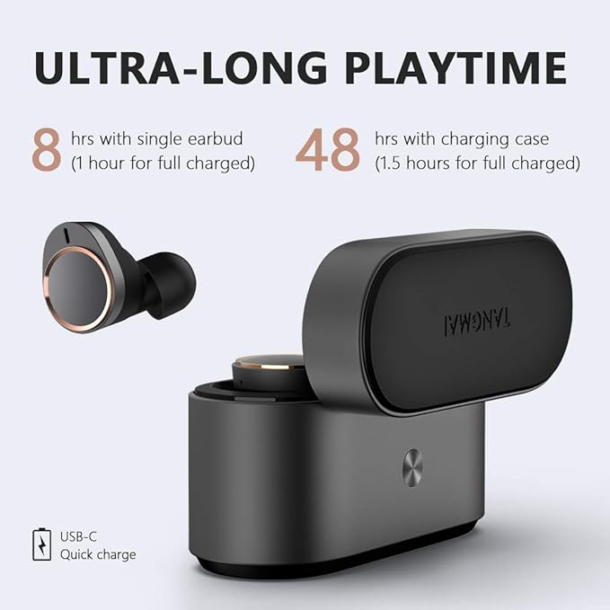 W5 Wireless Earbuds Qcalcomm Bluetooth 5.0 Headphones, 4 Mics with CVC 8.0 for Clear Call, 56H Playtime, aptX with Balanced Armature for Incredible Sound, USB-C, Best TWS for Home Offcie