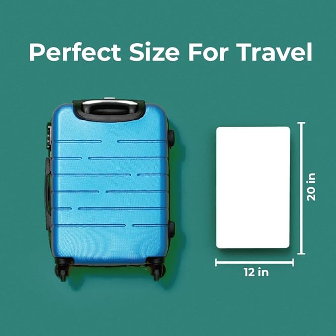 BLACK+DECKER Small Travel Desk Mat, Office Desk Pad, Computer Mat, Laptop Pad for Mobile Office, Computer Furniture Protector, Compact for Carry-On Bags, Ideal for Travel & Work (12"x 20"), White