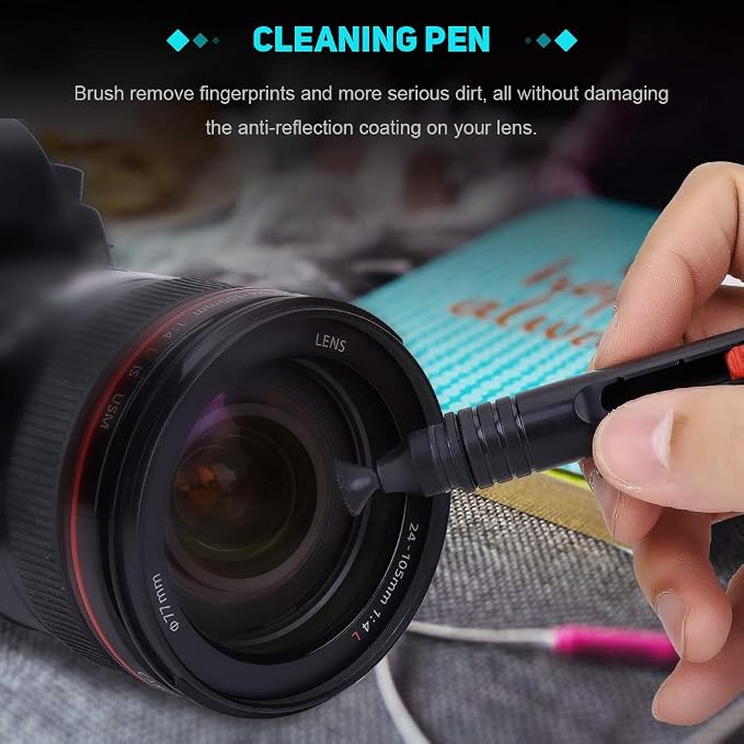 Portable 7 in 1 Camera Cleaning Kit Lens Cleaning Kit Microfiber Cloth Blower Brush for DSLR Mirrorless Camera Lens Maintenance - Image 7