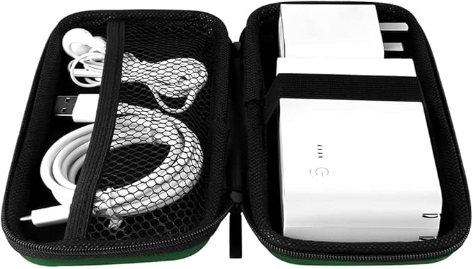 iMangoo Travel Essential Electronics Organizer Charger Case, Shockproof Dual Zipper Power Bank Cables Tech Accessories Pouch Purse, Men & Women Travel Must Have Storage Bag, 6.5x3.2x1 inch Green