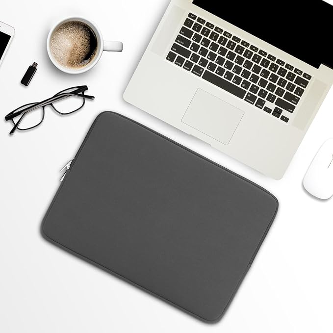 RAINYEAR 14 Inch Laptop Sleeve Case Protective Soft Padded Zipper Cover Carrying Computer Bag Compatible with 14" Notebook Chromebook Tablet Ultrabook (Gray)