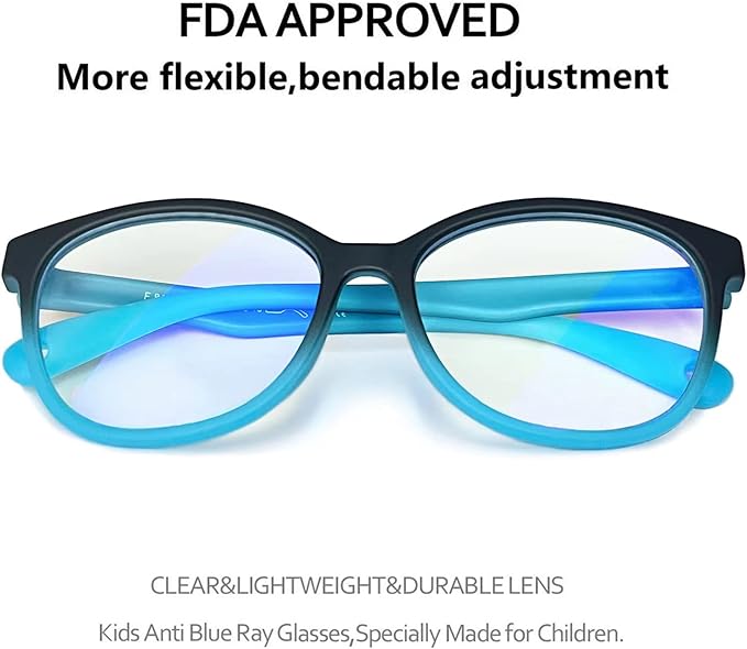 Blue Light Glasses for Kids Girls Boys with Cute Car Case, UV400 Protection, Anti Blue Ray Age3-12