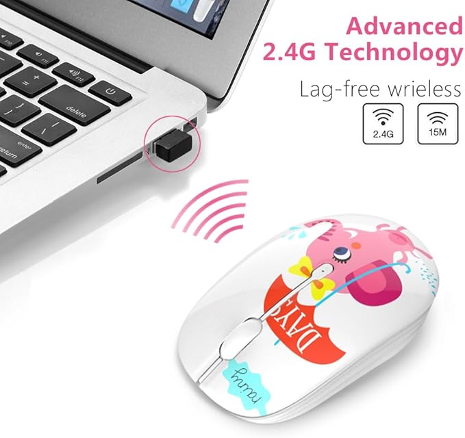 JUHOO Wireless Mouse with Nano Receiver for PC, Laptop, Notebook, Computer, MacBook, Less Noise, Portable Mobile Optical Mice