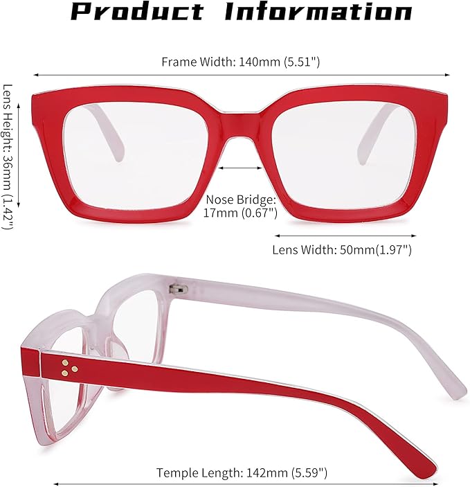 COASION Blue Light Blocking Eyeglasses Classic Thick Square Rim Frame Eyewear for Women Men