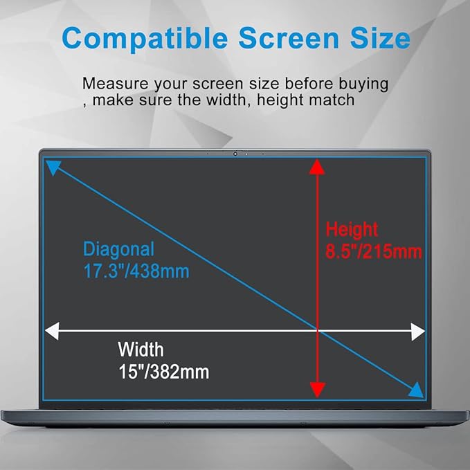 (2 Pack) Anti Glare Screen Protector for HP 17.3" Laptop/HP Pavilion 17.3/HP Envy 17.3/HP Omen Gaming 17.3/ HP ZBook 17.3, HP 17t 17z 17-by 17-ca 17-cn 17-cp 17t-ch 17t-cr 17-an 17-cb 17-ck