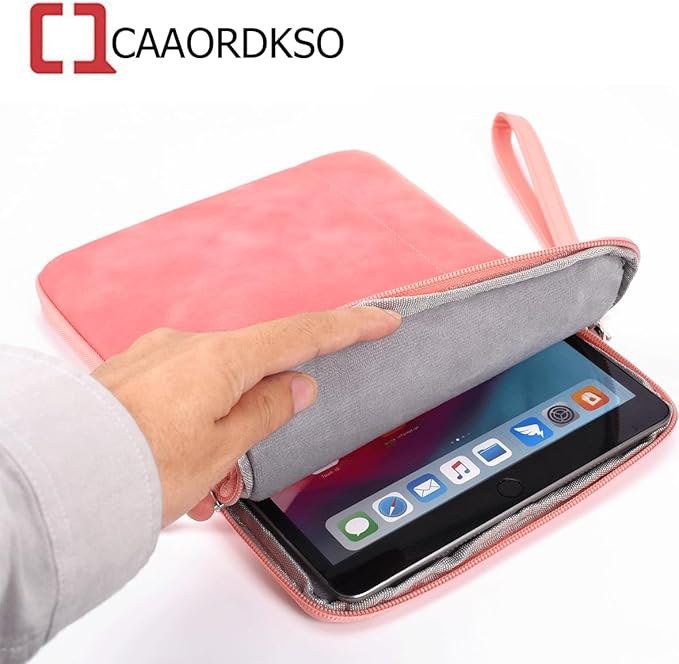 CAAORDKSO 7-8 Inch Tablet Sleeve Bag for iPad mini (A17 Pro) 8.3", iPad mini 6/5/4/3/2/1, Samsung Galaxy Tab S2 8.0, Tab A 8.0, ZenPad Z8s 7.9, Amazon Fire HD 8 Tablet/ 8 Plus Tablet Case Pouch, Pink