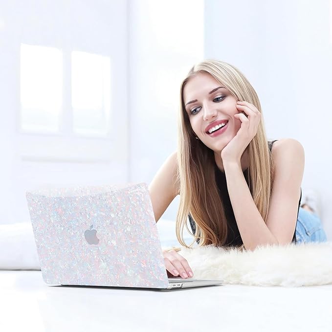 BELKA Compatible with MacBook Pro 13 inch Case M2 2025 2024 2023 2022 2021-2016 A2338 M1 A2251 A2289 A2159 A1989 A1708 A1706, Plastic Hard Shell Case+Keyboard Cover+Screen Protector, Shiny Pearl