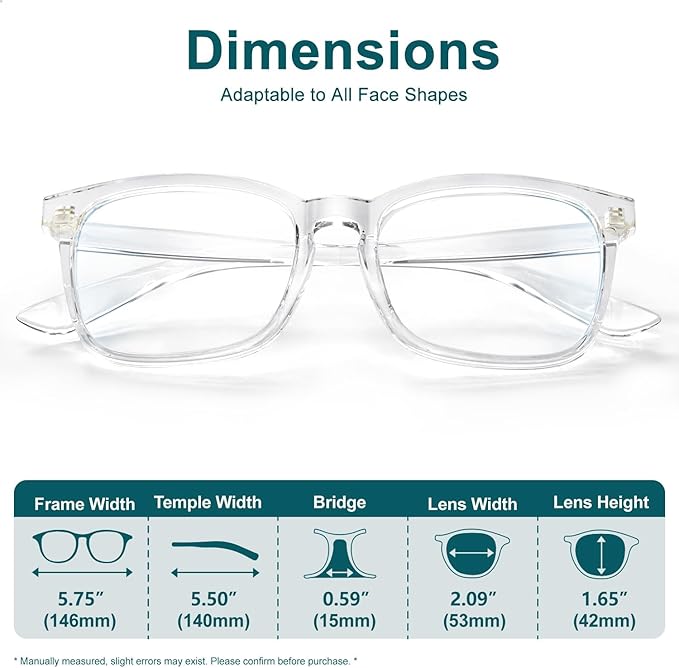 Blue Light Glasses for Women Men Square Computer Glasses Anti Glare UV Blocking Vita