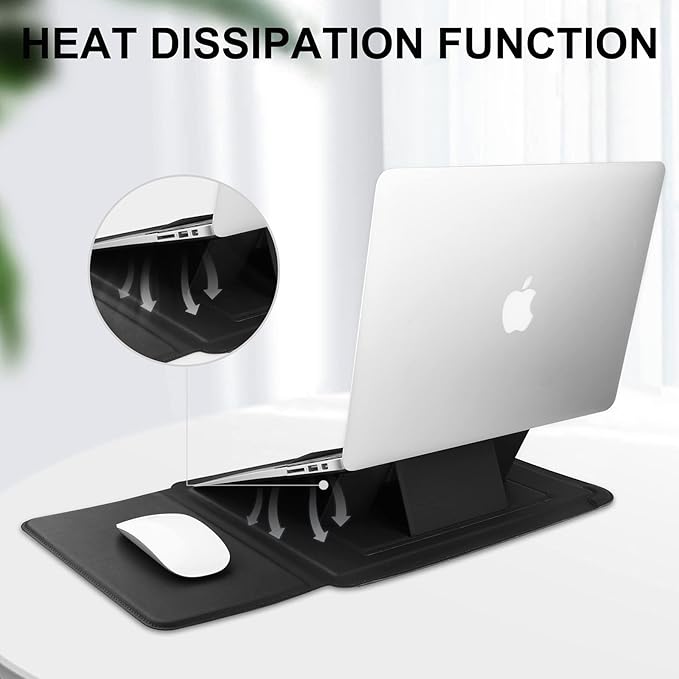 HoYiXi 15 16 Inch Laptop Sleeve Case Leather Bag for MacBook Pro 16 2021 & 2019/ASUS Vivobook 15/Huawei MateBook D15/HP 15.6" PC/MacBook Pro 15/Surface Laptop 3/Dell Inspiron 15/IdeaPad, Black