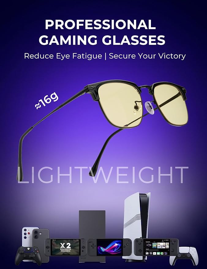 ZanyLen Blue Blocker Glasses for Men Metal Browline Computer Gaming Glasses Filter Blue Ray
