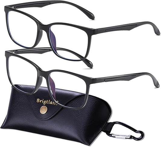 Brigtlaiff Round Blue Light Blocking Glasses for Men Women, Computer Gaming TV Glasses Anti Eyestrain with Metal Frame