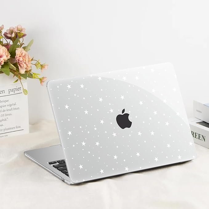 G JGOO Compatible with MacBook Air 13 inch Case 2026 2025-2022 M5 A3449 M4 A3240 M3 A3113 M2 A2681, Clear Plastic Hard Shell for MacBook Air 13.6 inch Case +Keyboard Cover +Screen Protector, Star