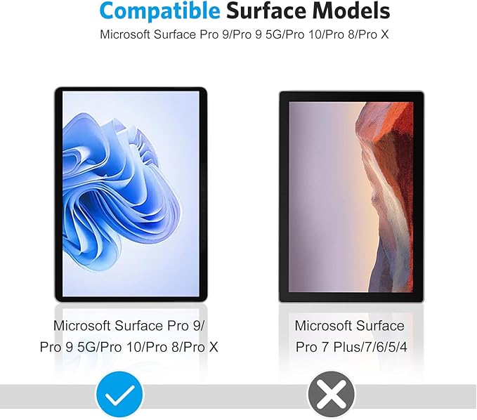 OMOTON 3 Pack Screen Protector for Microsoft Surface Pro 11 Pro 10 (2024)/Pro 9 (2022)/Pro 8 (2021)/Pro X-13 Inch, Tempered Glass/Surface Pen Compatible