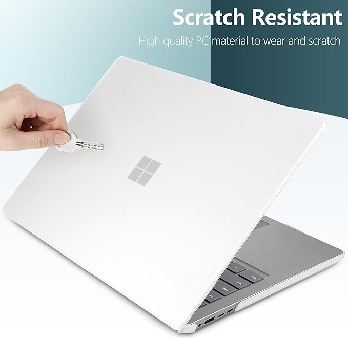 Batianda Matte Case for 15-inch Microsoft Surface Laptop 7th Edition Copilot+ PC 2025 2024 Release Lightweight Durable Scratch-Resistant, with Keyboard Cover & Screen Protector, Transparent