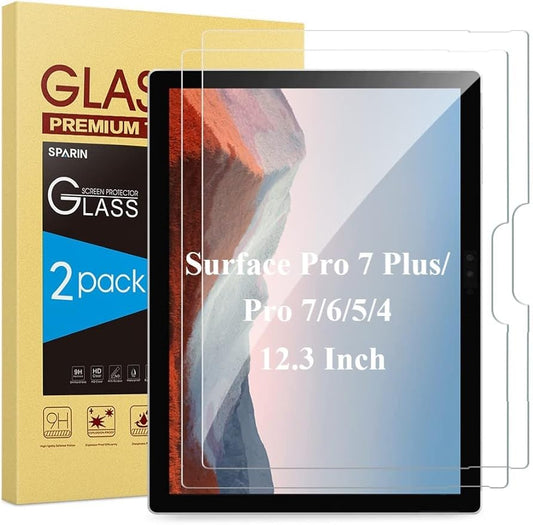 SPARIN [2 Pack] Screen Protector for Surface Pro 7 Plus/Surface Pro 7 / Surface Pro 6 / Surface Pro (5th Gen) / Surface Pro 4, Tempered Glass with Surface Pen Compatible/Scratch Resistant