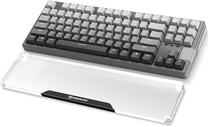 SELORSS Acrylic Keyboard Wrist Rest Pro- TENKEYLESS 80% Keyboard- Mechanical Keyboards Ergonomic Palm Rest for Computer Keyboard,Anti-Slip Base,Wrist Pad for Laptop,Office & Home-Easy Typing,Black