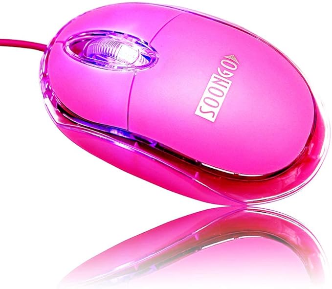 SOON GO Kids Mouse 2 Pack [Pink Blue] for Laptop Mini USB Optical Wired Mice fit for Kids Girls Lady use Compatible with Computer Laptop PC Desktop Windows 7/8/10/XP Vista and Mac